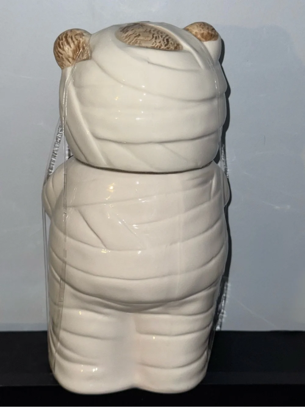 Halloween Mummy Teddy Bear Pumpkin Cookie Jar Fall Kitchen Decor